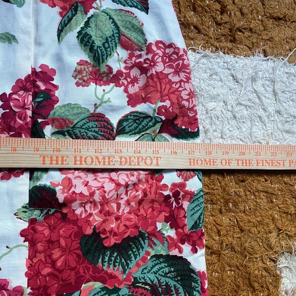 y2k Anthropologie Size 2 Beaded Tassel Hydrangea Skirt Floral White Red Glam - Picture 13 of 14